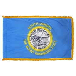 South Dakota indoor flag with fringe