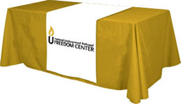 Custom Table Banners, Table Drapes