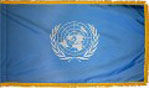 United Nations flag with fringe