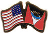 Antigua / USA friendship flag lapel pin