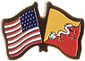 Bhutan / USA friendship flag lapel pin