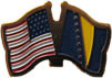 Bosnia / USA friendship flag lapel pin