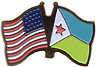 Djibouti / USA friendship flag lapel pin