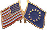 European Union / USA friendship flag lapel pin