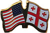 Georgia Republic / USA friendship flag lapel pin