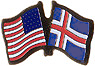 Iceland / USA friendship flag lapel pin