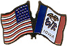 Iowa friendship flag lapel pin