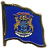 Michigan flag lapel pin