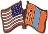 Mongolia / USA friendship flag lapel pin