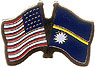 Nauru / USA friendship flag lapel pins