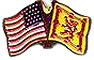 Scotland Lion  / USA friendship flag lapel pin