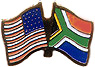 South Africa / USA friendship flag lapel pin