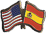 Spain, USA friendship flag lapel pin