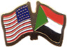 Sudan / USA friendship flag lapel pin