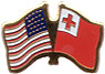 Tonga / USA friendship flag lapel pin