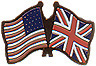 United Kingdom, USA friendship flag lapel pin