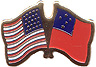 Western Samoa / USA friendship flag lapel pin